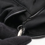 Prada Shoulder Bag Vela Vintage Black Nylon Saffiano Leather Triangle Logo — view 8