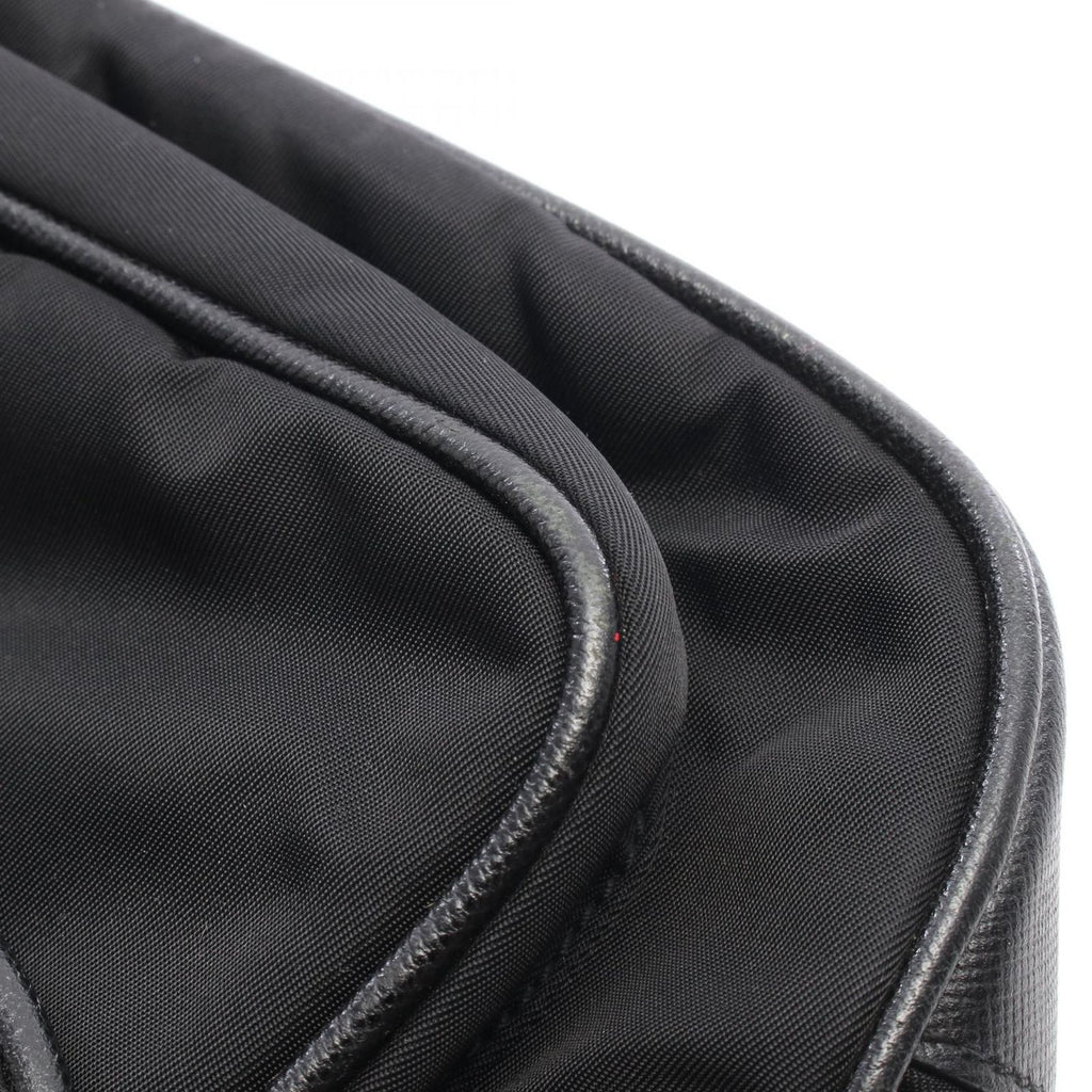Prada Shoulder Bag Vela Vintage Black Nylon Saffiano Leather Triangle Logo — view 5