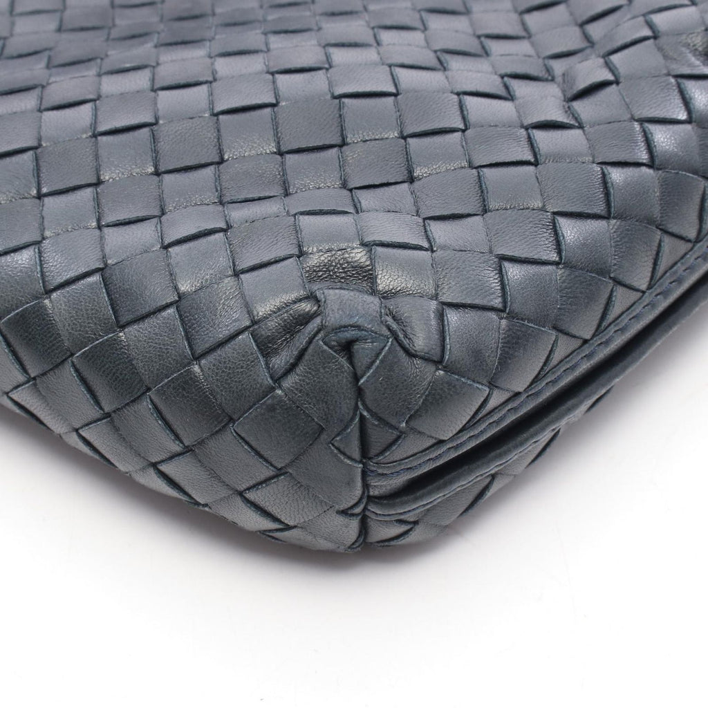 Bottega Veneta Shoulder Bag Intrecciato Navy Leather Bag with Mirror — view 8