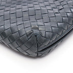 Bottega Veneta Shoulder Bag Intrecciato Navy Leather Bag with Mirror — view 8