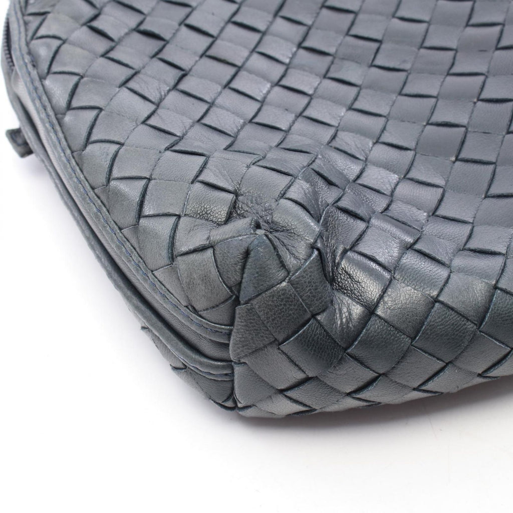 Bottega Veneta Shoulder Bag Intrecciato Navy Leather Bag with Mirror — view 7
