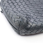 Bottega Veneta Shoulder Bag Intrecciato Navy Leather Bag with Mirror — view 7