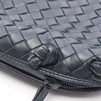 Bottega Veneta Shoulder Bag Intrecciato Navy Leather Bag with Mirror — view 9