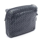 Bottega Veneta Shoulder Bag Intrecciato Navy Leather Bag with Mirror — view 2