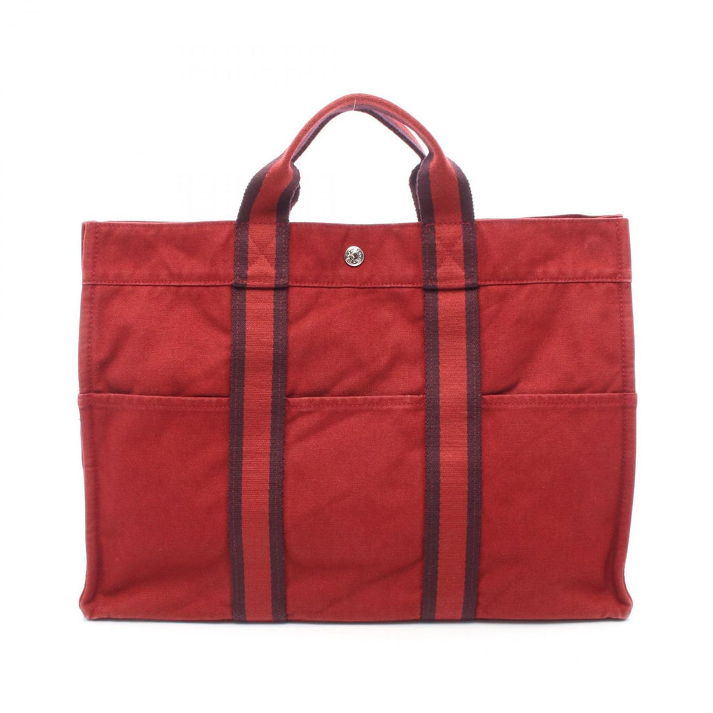 Hermes Tote Fourre Tout MM Red Canvas