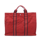 Hermes Tote Fourre Tout MM Red Canvas