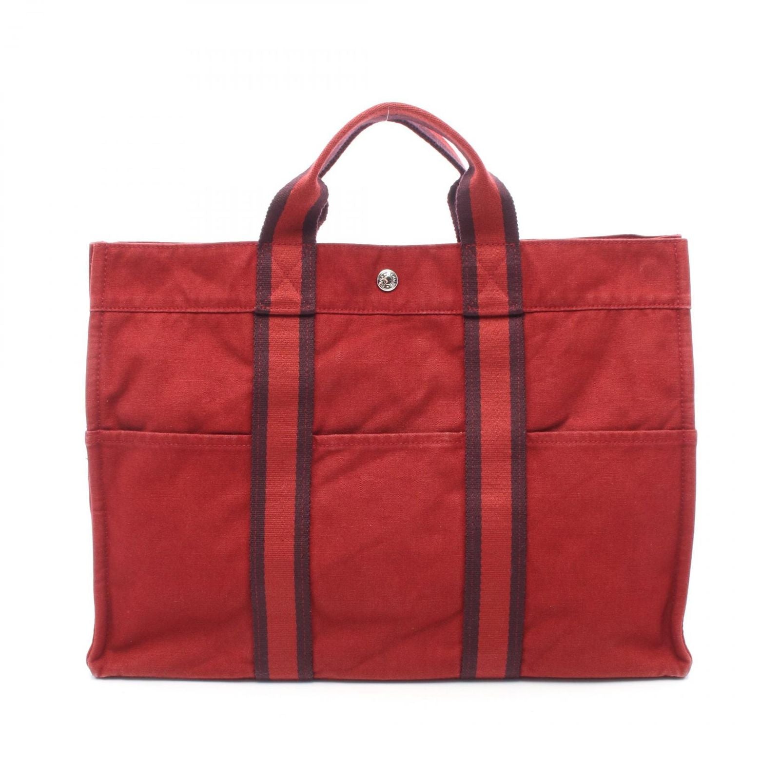Hermes Tote Fourre Tout MM Red Canvas