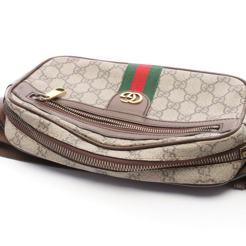 Gucci Waist Bag Ophidia GG Supreme Beige Dark Brown Canvas Leather — view 8