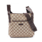 Gucci Shoulder Bag GG Canvas Beige Dark Brown