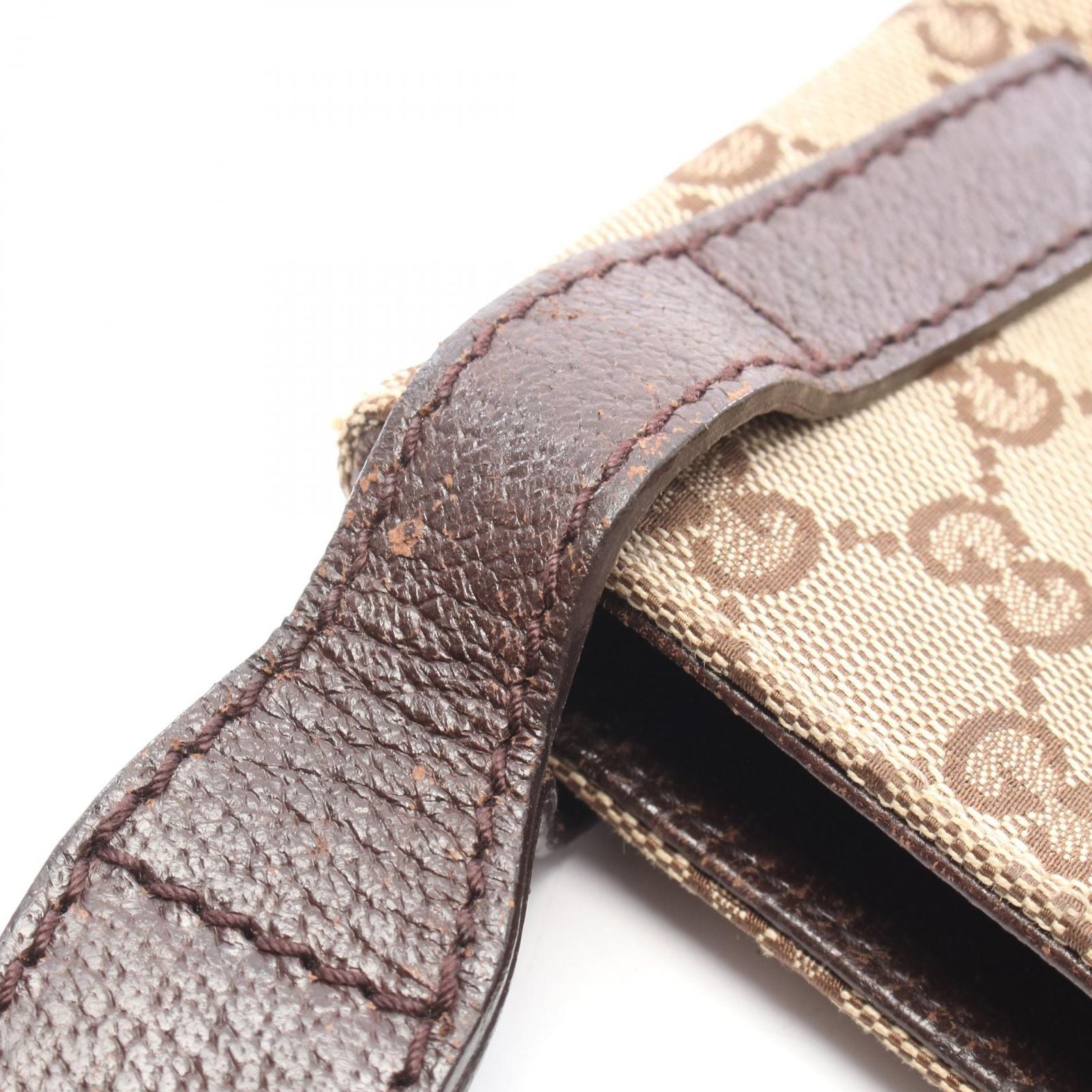 Gucci Shoulder Bag GG Canvas Beige Dark Brown — view 8