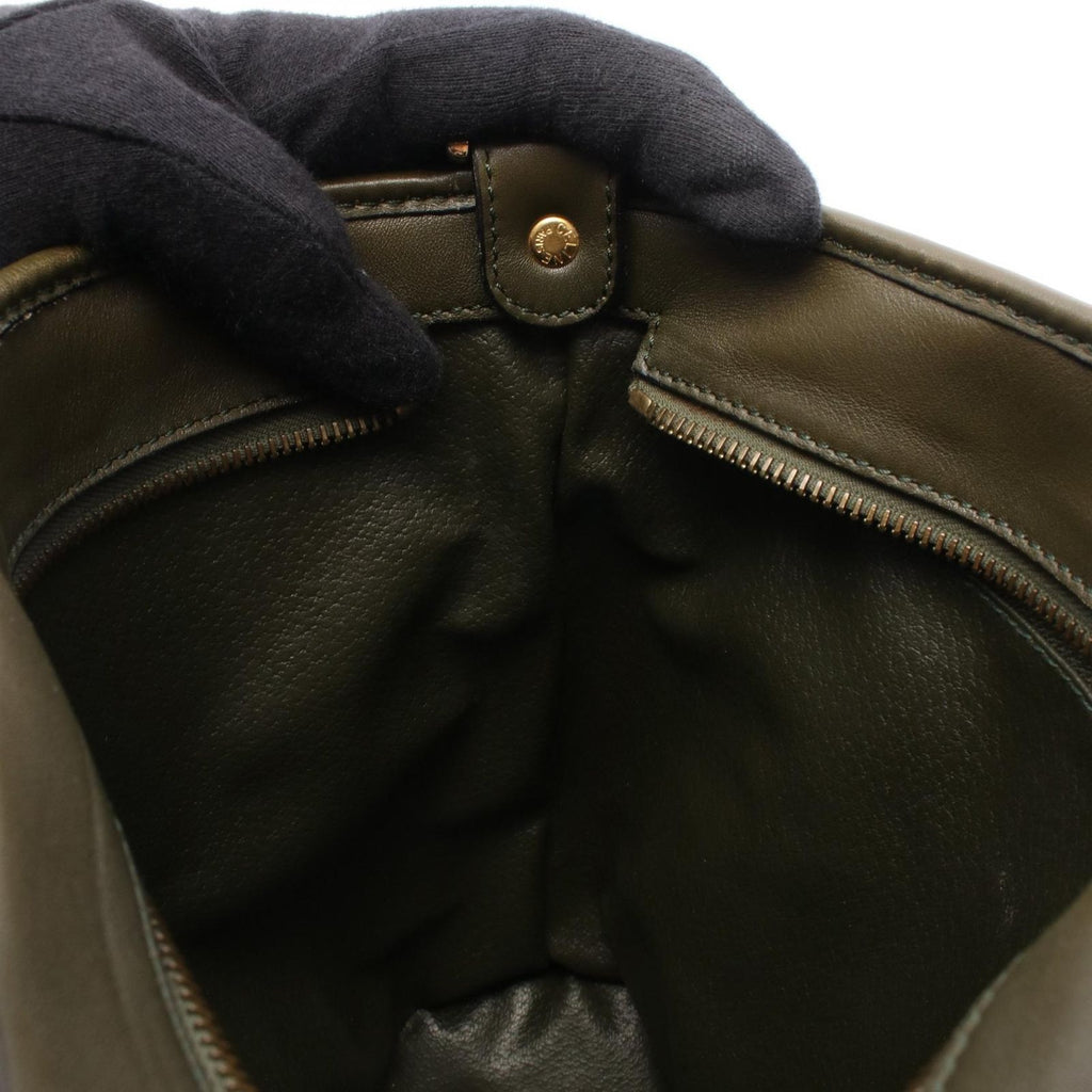 Celine Shoulder Bag Ganchini Khaki Leather — view 6
