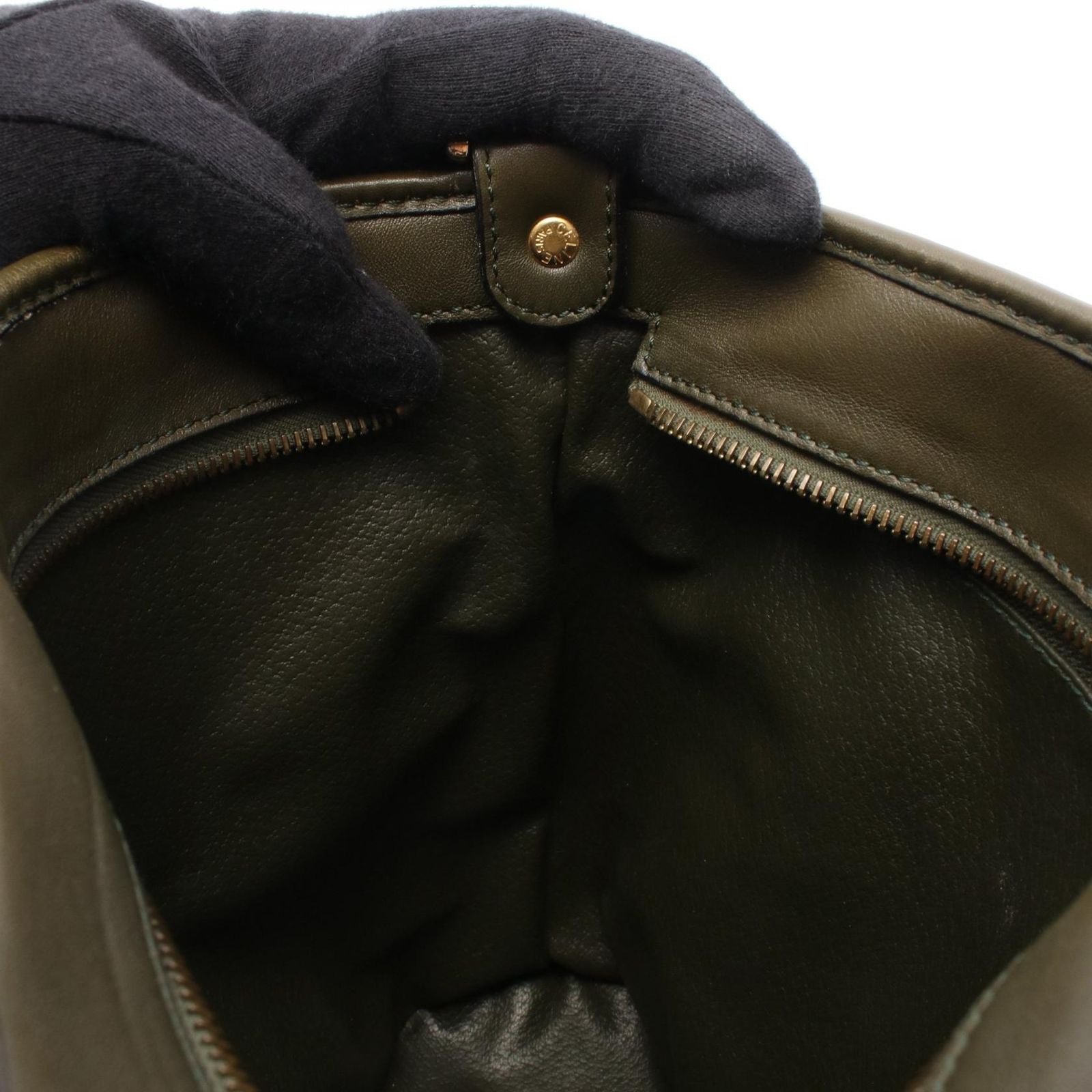 Celine Shoulder Bag Ganchini Khaki Leather — view 6