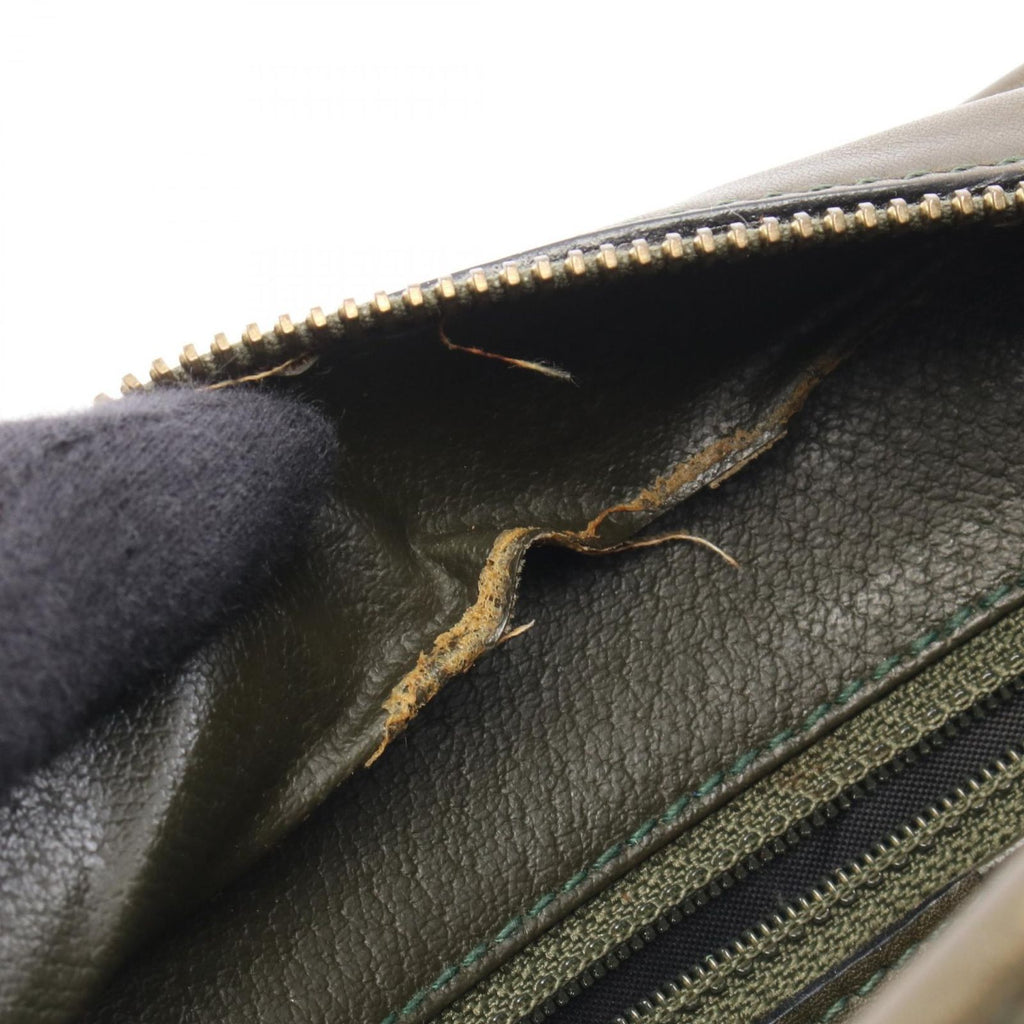 Celine Shoulder Bag Ganchini Khaki Leather — view 5