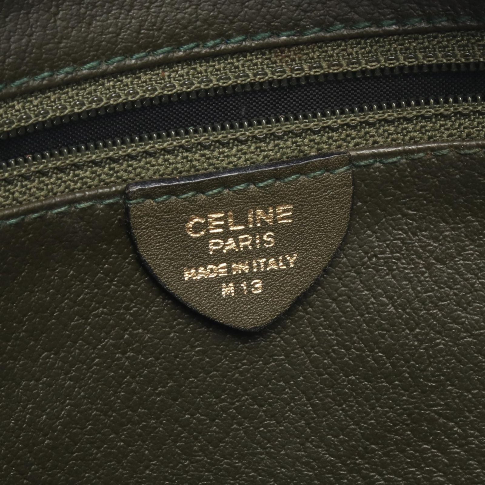 Celine Shoulder Bag Ganchini Khaki Leather — view 4