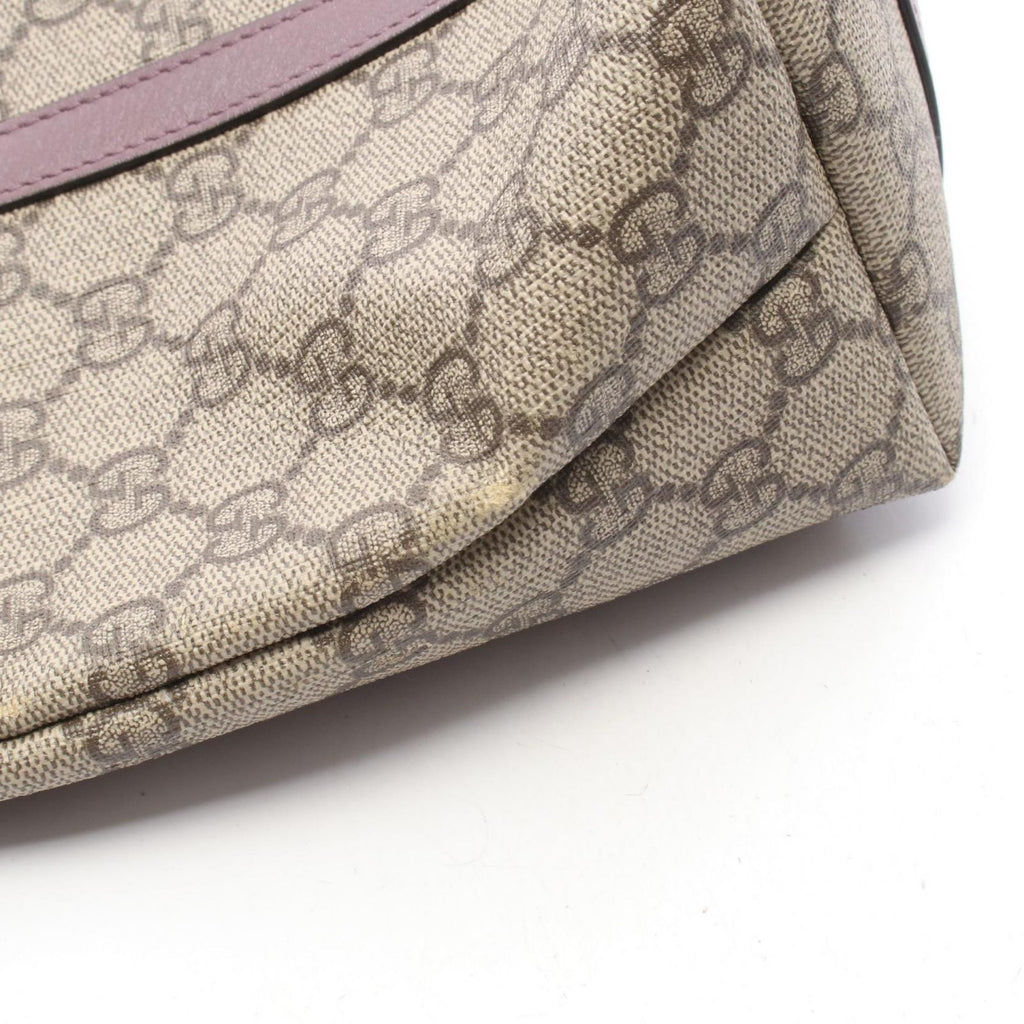 Gucci Tote Children's GG Supreme Beige Purple Canvas Leather — view 7