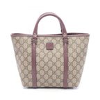 Gucci Tote Children's GG Supreme Beige Purple Canvas Leather
