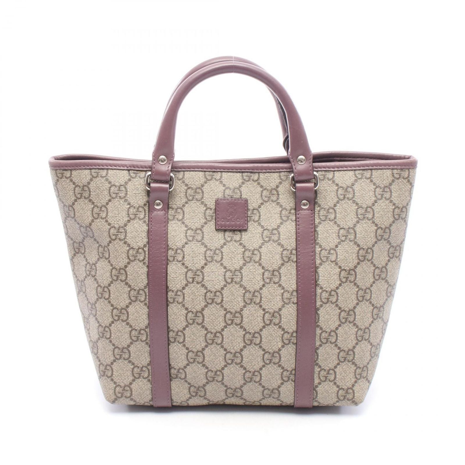 Gucci Tote Children's GG Supreme Beige Purple Canvas Leather