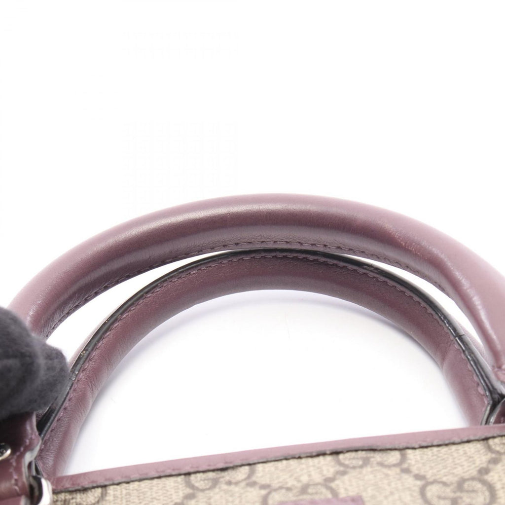 Gucci Tote Children's GG Supreme Beige Purple Canvas Leather — view 9