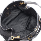 Prada Handbag Logo 2-Way Black Nylon Leather — view 3