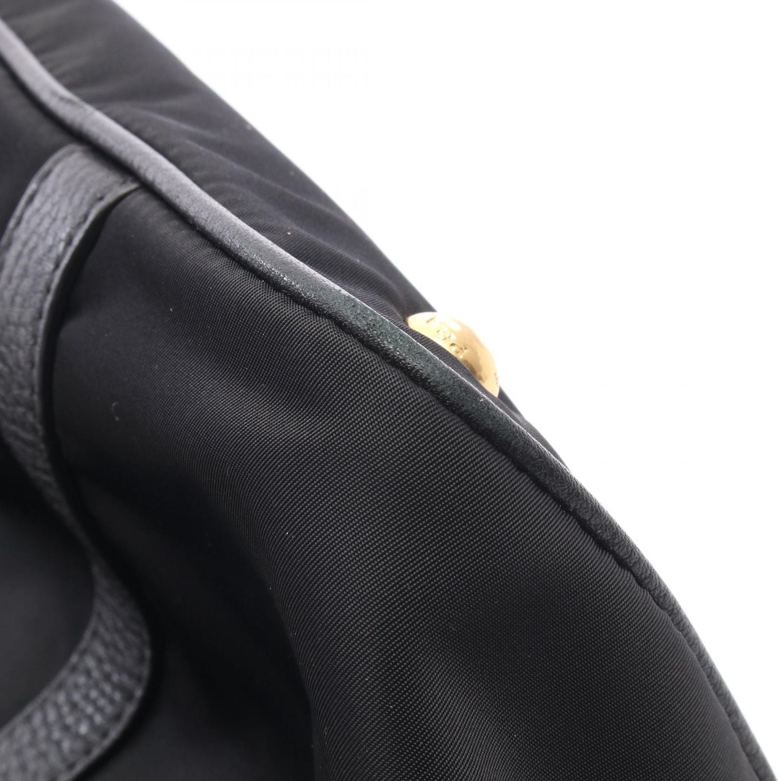 Prada Handbag Logo 2-Way Black Nylon Leather — view 5