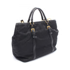 Prada Handbag Logo 2-Way Black Nylon Leather — view 2