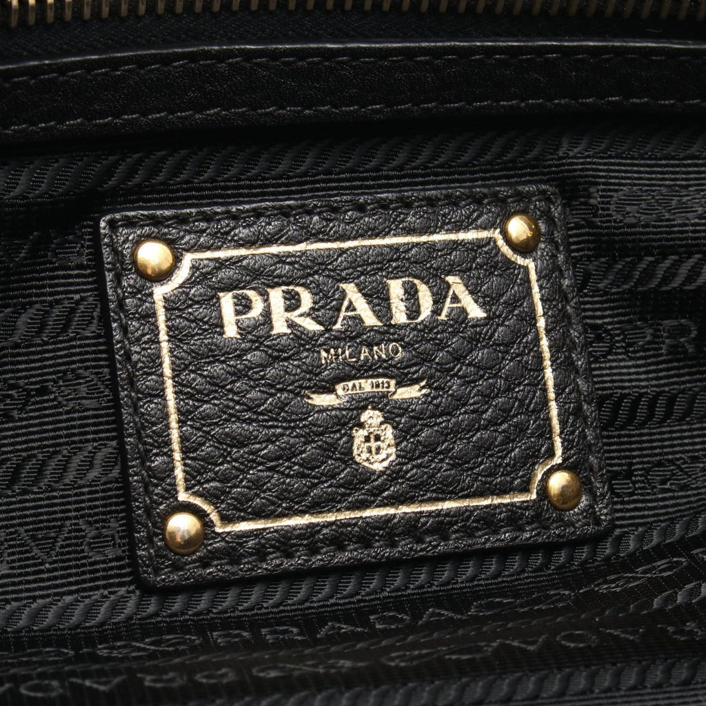 Prada Handbag Logo 2-Way Black Nylon Leather — view 4