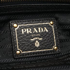 Prada Handbag Logo 2-Way Black Nylon Leather — view 4