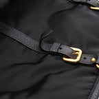 Prada Handbag Logo 2-Way Black Nylon Leather — view 8