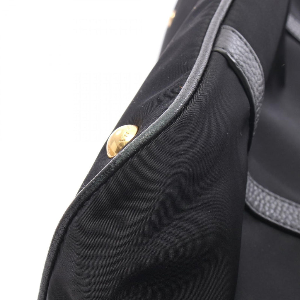 Prada Handbag Logo 2-Way Black Nylon Leather — view 6