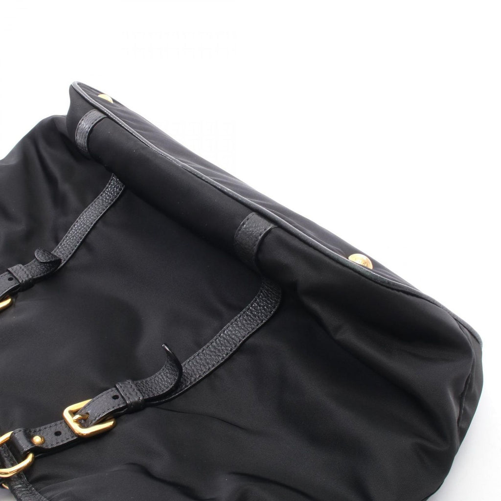 Prada Handbag Logo 2-Way Black Nylon Leather — view 7