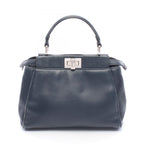 Fendi Handbag Mini Peekaboo Navy Leather