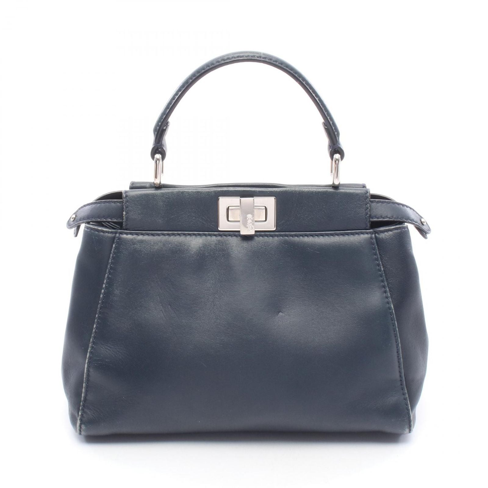 Fendi Handbag Mini Peekaboo Navy Leather