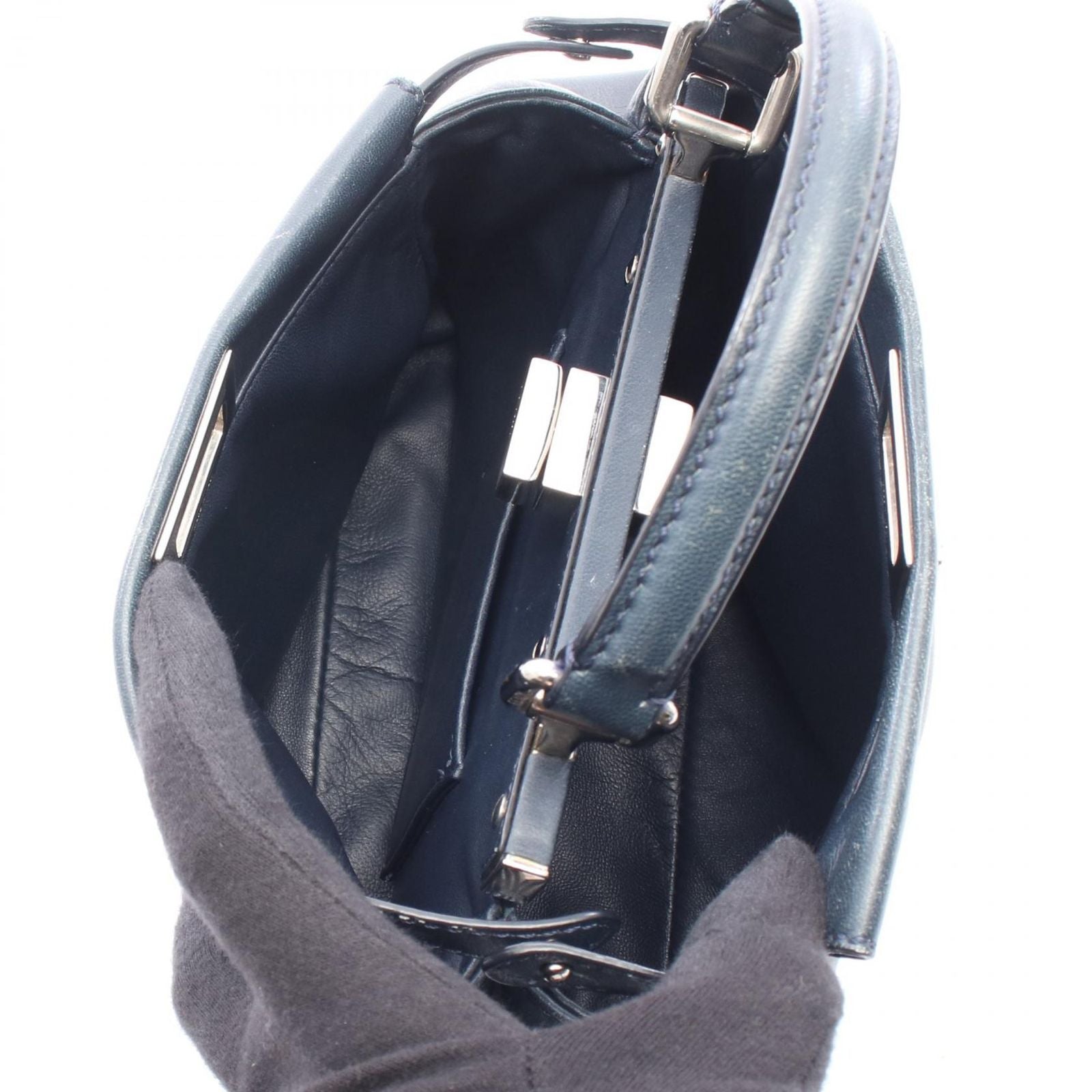 Fendi Handbag Mini Peekaboo Navy Leather — view 3
