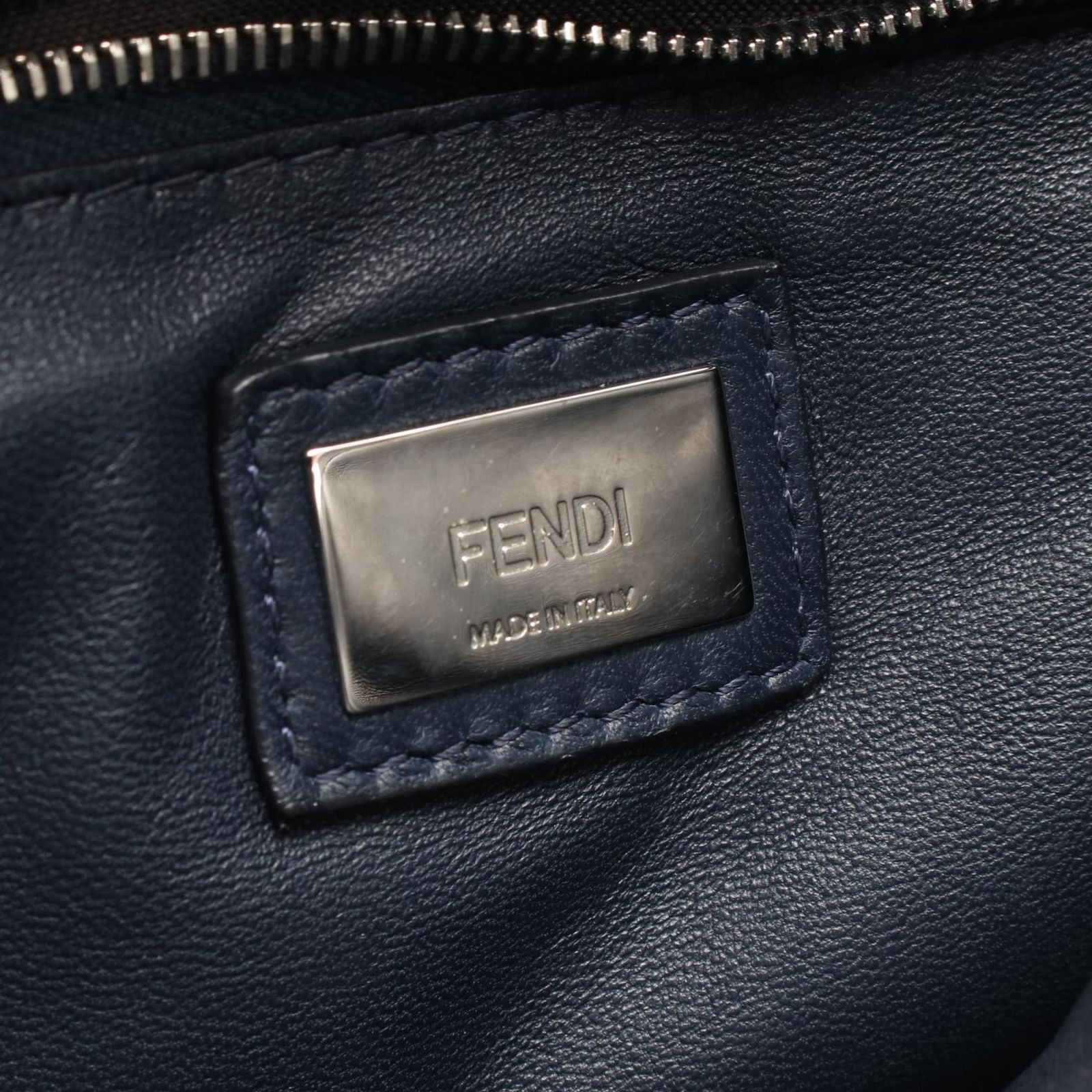 Fendi Handbag Mini Peekaboo Navy Leather — view 4