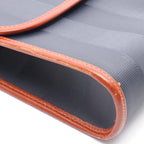 Fendi Shoulder Bag Pecan Navy Brown Canvas Leather — view 7
