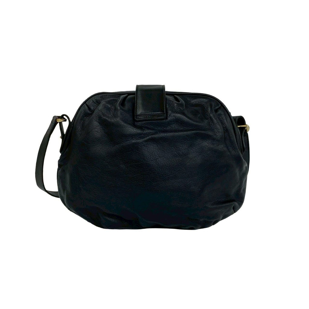Celine Vintage Triomphe Logo Leather Mini Shoulder Bag Crossbody Pochette Black — view 3