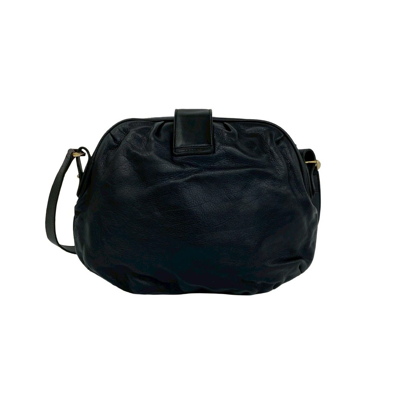 Celine Vintage Triomphe Logo Leather Mini Shoulder Bag Crossbody Pochette Black — view 3