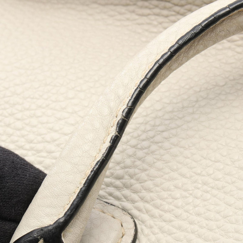 Prada Handbag Triangle Plate 2-Way White Leather Logo Hand — view 9