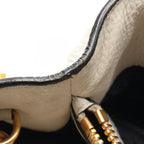 Prada Handbag Triangle Plate 2-Way White Leather Logo Hand — view 5