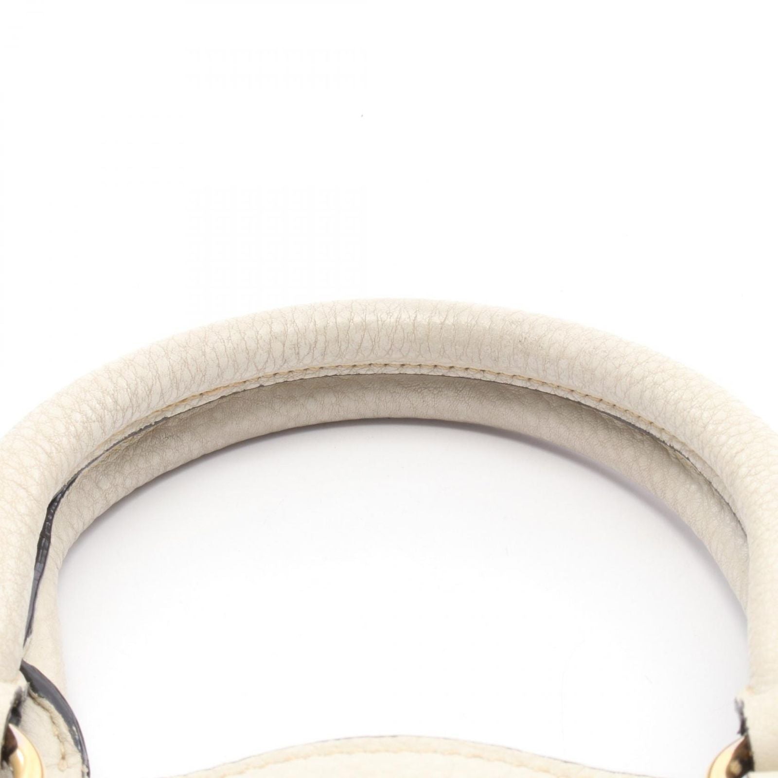 Prada Handbag Triangle Plate 2-Way White Leather Logo Hand — view 6