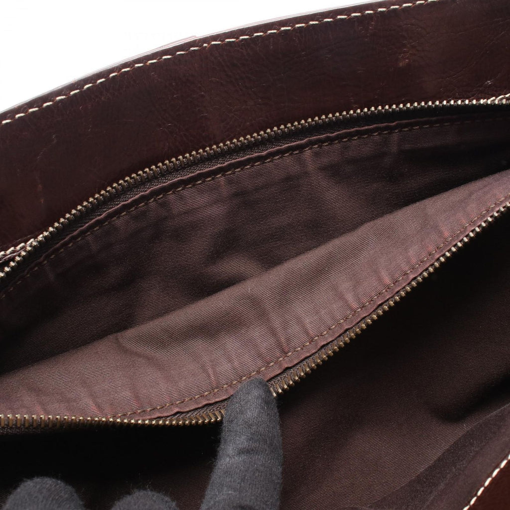 Celine Handbag Boogie Bag Dark Brown Leather — view 6
