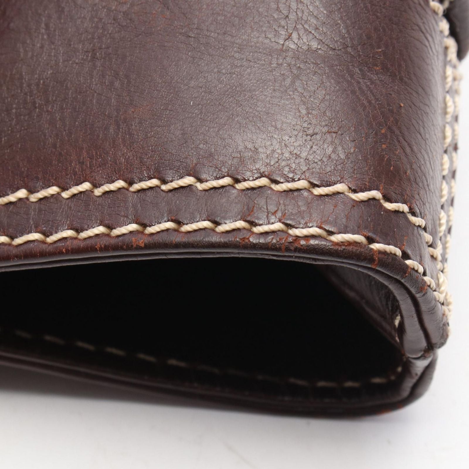 Celine Handbag Boogie Bag Dark Brown Leather — view 9
