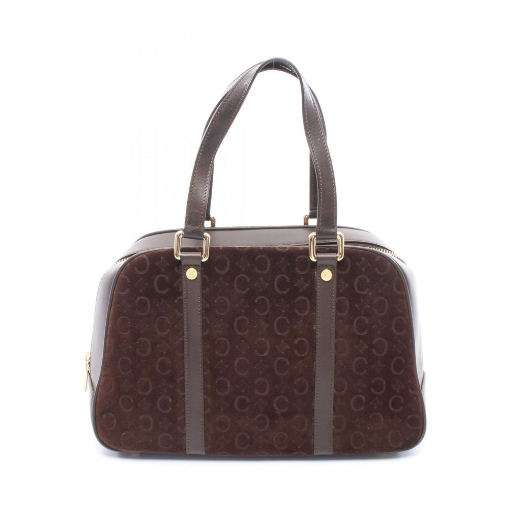 Celine Handbag C Macadam Dark Brown Suede Leather Hand