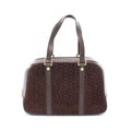Celine Handbag C Macadam Dark Brown Suede Leather Hand