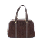 Celine Handbag C Macadam Dark Brown Suede Leather Hand