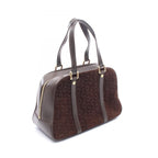 Celine Handbag C Macadam Dark Brown Suede Leather Hand — view 2