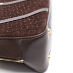 Celine Handbag C Macadam Dark Brown Suede Leather Hand — view 7