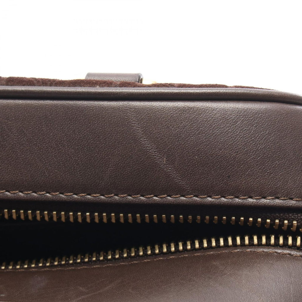 Celine Handbag C Macadam Dark Brown Suede Leather Hand — view 9
