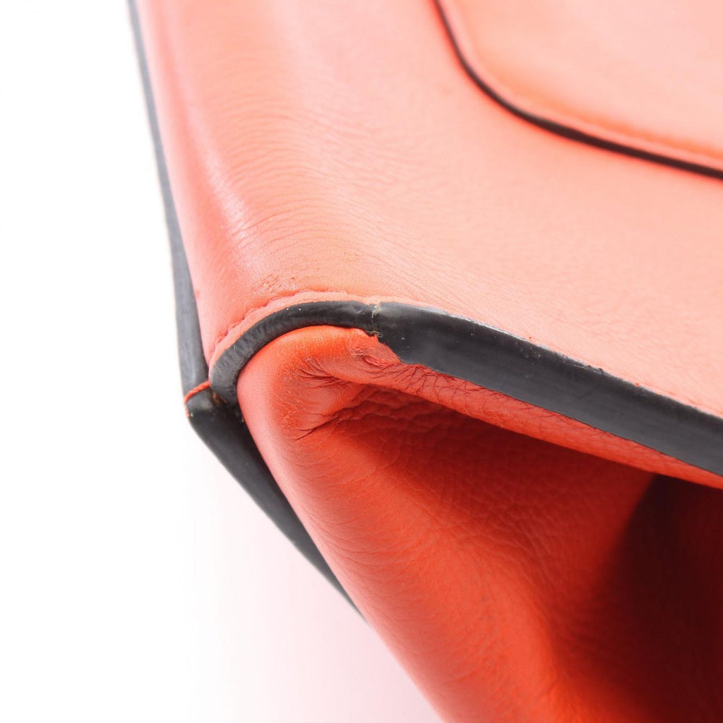 Celine Handbag Edge Medium Orange Leather Hand — view 8
