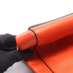 Celine Handbag Edge Medium Orange Leather Hand — view 6